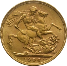 Moneda Soberano de Oro 1906 Eduardo VII (L)