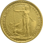 Moneda Britannia de Oro de 1/4 oz 2015