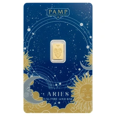 0.5g Lingote de oro PAMP Zodiac Aries Minted