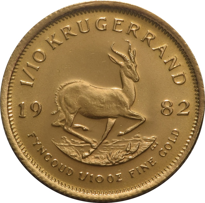 Krugerrand de 1/10oz de Oro 1982