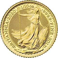 Moneda Britannia de Oro de 1/10 oz 2020