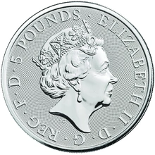 Moneda Bestias de la Reina El Toro Negro de Clarence de Plata de 2 oz