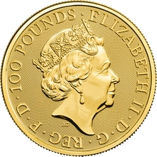 Moneda Bestias de la Reina El Toro Negro de Clarence de Oro de 1 oz 2018