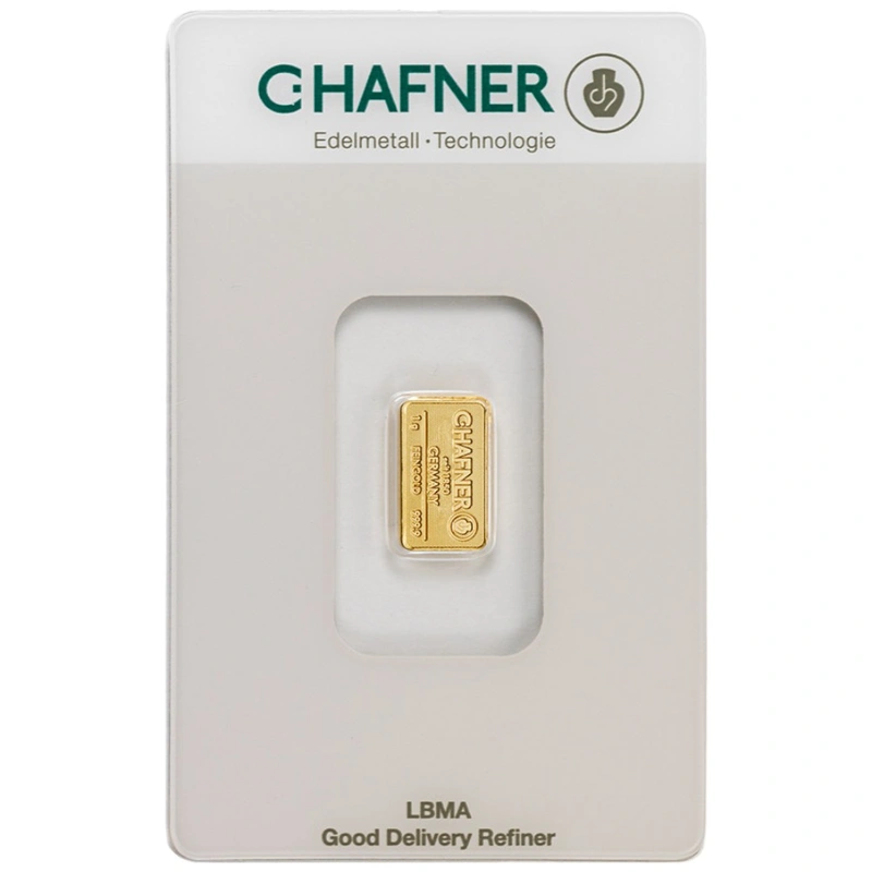 Lingote de Oro de 1 g C. Hafner