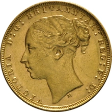 Moneda Soberano de Oro 1878 Victoria Joven (M)