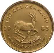 Moneda Krugerrand de 1/10 oz de Oro 1983