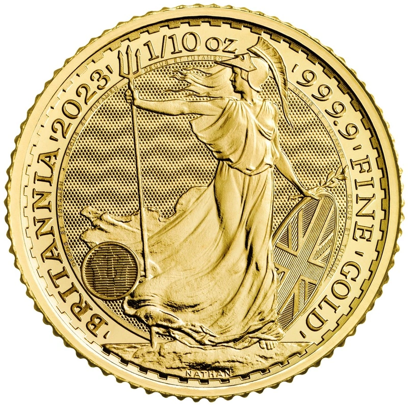 Moneda Britannia de Oro de 1/10 oz 2023 Carlos III