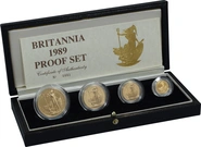 Juego de 4 Britannias Proof 1989 (en Caja Original)