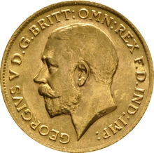 Moneda Medio Soberano de Oro Jorge V 1911 Londres