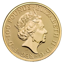 Moneda Bestias de la Reina El Unicornio de Escocia de Oro de 1 oz