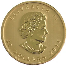 Maple Leaf Canadiense de 1 oz de Oro 2014