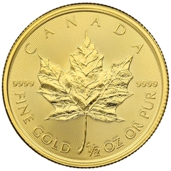 Maple Leaf Canadiense de 1/2 oz de Oro 2020