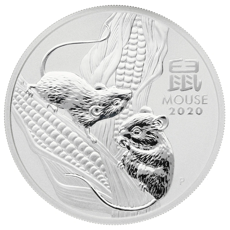 Moneda Perth Mint Calendario Lunar de Plata de 1 oz 2020 Año del Ratón