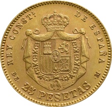 25 Pesetas de Oro - Alfonso XII