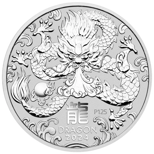 Moneda de Plata de 1 kg do Año del Dragón 2024