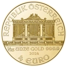 Moneda Filarmónica Viena de Oro de 1/25 oz 2024
