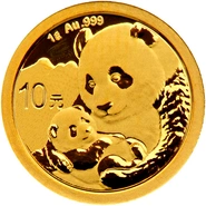 Moneda Panda Chino de Oro de 1 g 2019