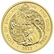Moneda Bestias de Tudor El León de Inglaterra de Oro de 1 oz 2022