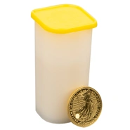 Tubo de 25 Monedas de Cuarto de Onza de Oro Britannia de Carlos III