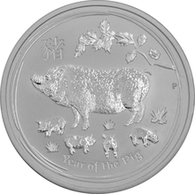 Moneda Perth Mint Calendario Lunar de Plata de 1/2 oz 2019 Año del Cerdo