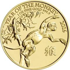 Royal Mint 1 oz de Oro - 2016 Año del Mono