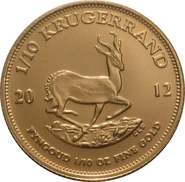 Moneda Krugerrand de 1/10 oz de Oro 2012