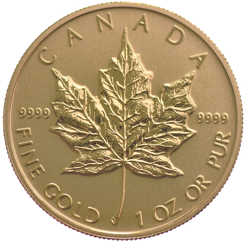 Maple Leaf Canadiense de 1 oz de Oro (de Nuestra Elección)