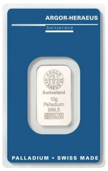 Lingote de Paladio de 10 g Argor-Heraeus