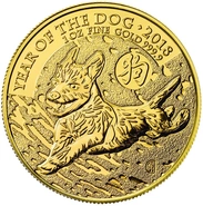 Royal Mint 1 oz de Oro - 2018 Año del Perro