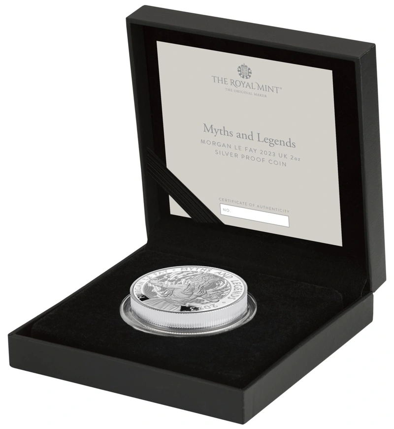 Moneda Mitos y Leyendas Morgana Proof de Plata de 2 oz 2024
