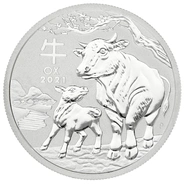 Moneda Perth Mint Calendario Lunar de Plata de 1/2 oz 2021 Año del Buey
