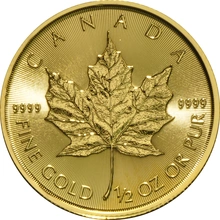 Maple Leaf Canadiense de 1/2 oz de Oro 2018