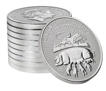 Royal Mint 1 oz de Plata - 2019 Año del Cerdo