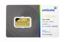 Lingote de Oro de 5 g Umicore