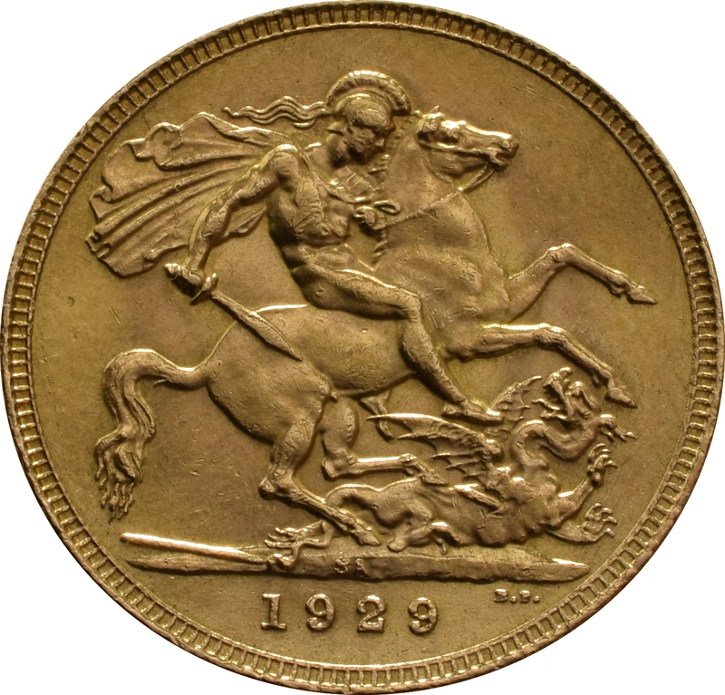 Moneda Soberano de Oro Jorge V 1929 SA