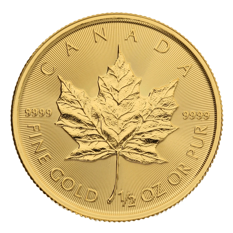Maple Leaf Canadiense de 1/2 oz de Oro 2022