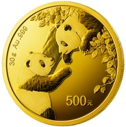 Moneda Panda Chino de Oro de 30 g 2023