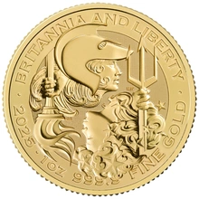 Moneda Britannia y Libertad de Oro de 1 oz 2025