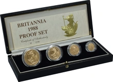 Juego de 4 Britannias Proof 1988 (en Caja Original)