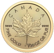 Maple Leaf Canadiense de 1/20 oz de Oro 2024
