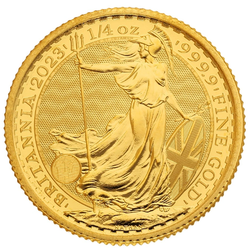 Moneda Britannia de Oro de 1/4 oz 2023 Isabel II