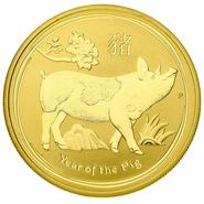 Moneda Perth Mint Calendario Lunar de Oro de 1 oz 2019 Año del Cerdo