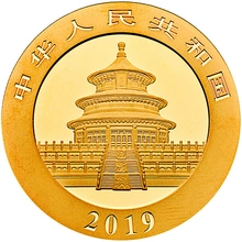 Moneda Panda Chino de Oro de 3 g 2019