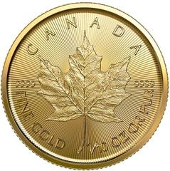 Maple Leaf Canadiense de 1/10 oz de Oro 2022