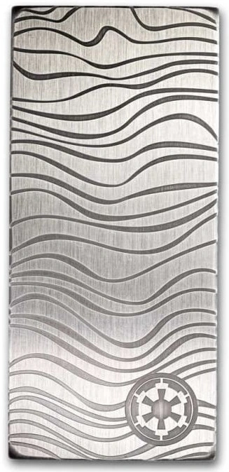 Moneda de Plata Rectangular de 10 oz - Guerra de las Galaxias™ Mandalorian Beskar