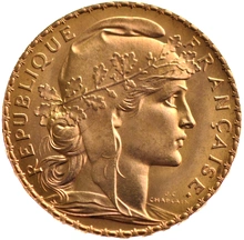Moneda 20 Francos Franceses Gallo Marianne