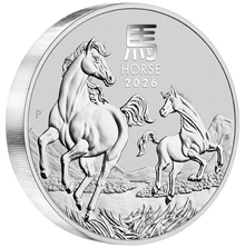 Moneda Perth Mint Calendario Lunar de Plata de 1kg 2026 Año del Caballo