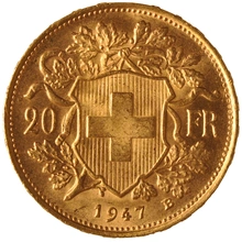 Moneda 20 Francos Suizos