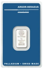 Lingote de Paladio de 5 g Argor-Heraeus