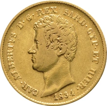 Moneda 20 Liras Sardas - Carlos Alberto 1834